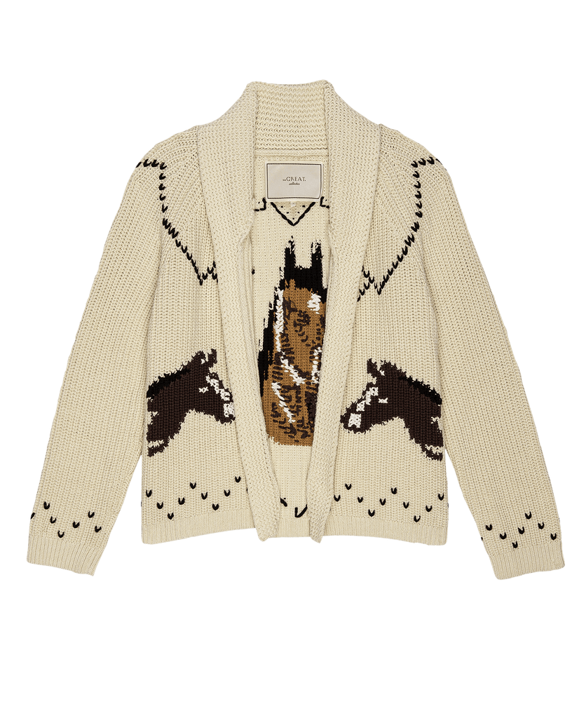 The Great The Horse Lodge Cardigan Cream abigail fashion
