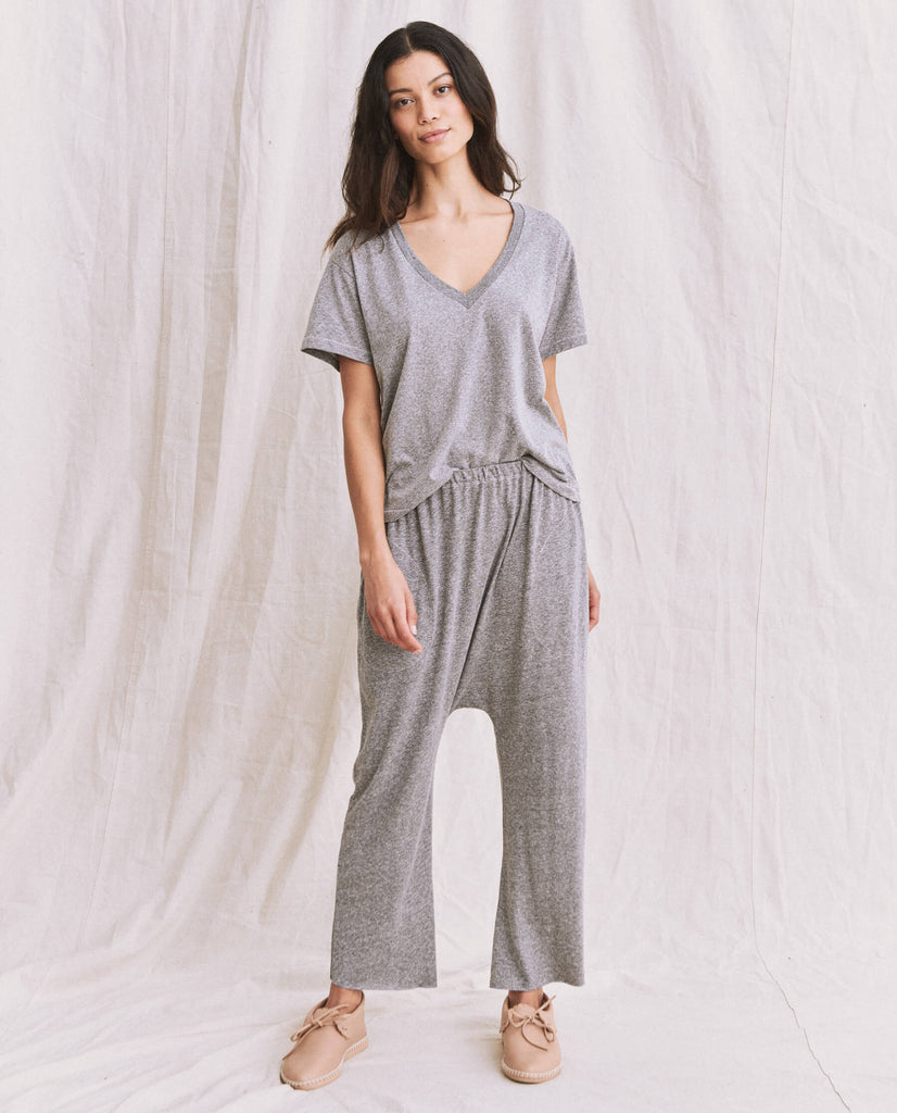 The Great The V-Neck Tee Heather Grey abigail fashion