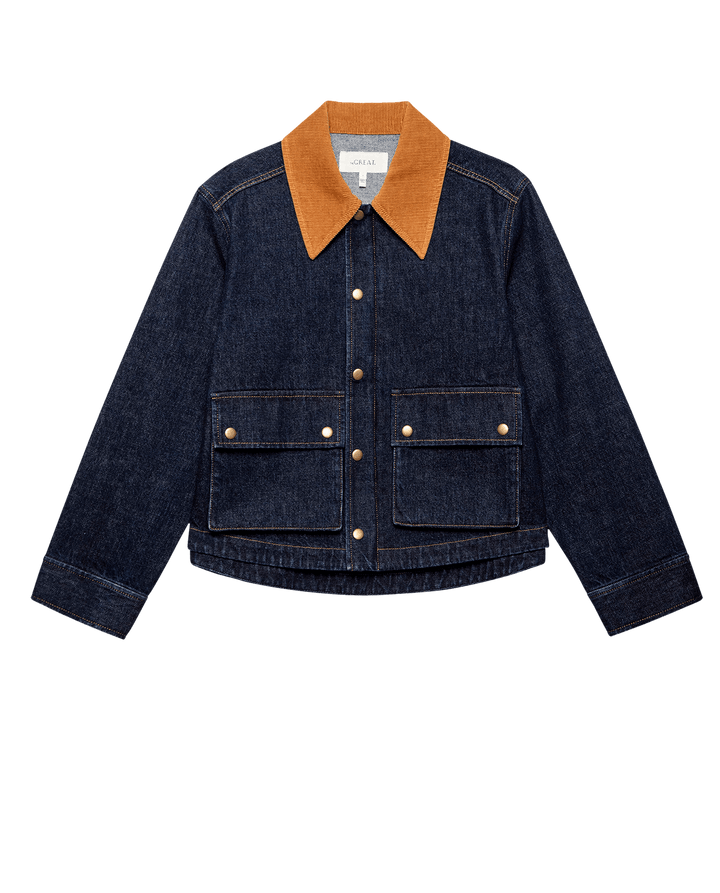 The Great Women's The Denim Swingy Jacket Midnight Rinse - abigail fashion