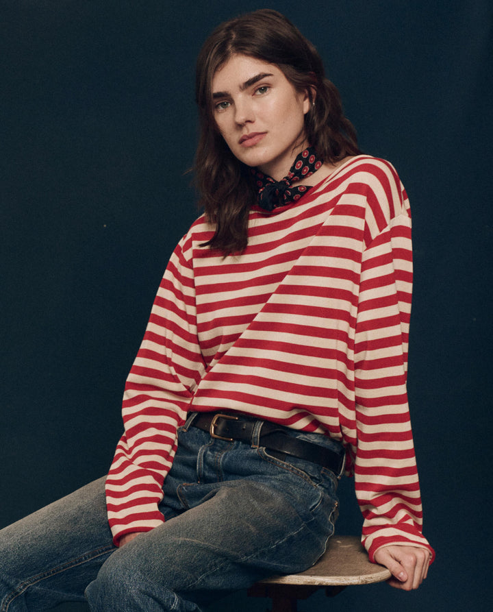 The Great Women's The Sailor Sweater Maple Stripe - abigail fashion