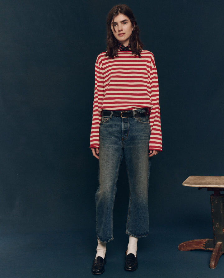 The Great Women's The Sailor Sweater Maple Stripe - abigail fashion