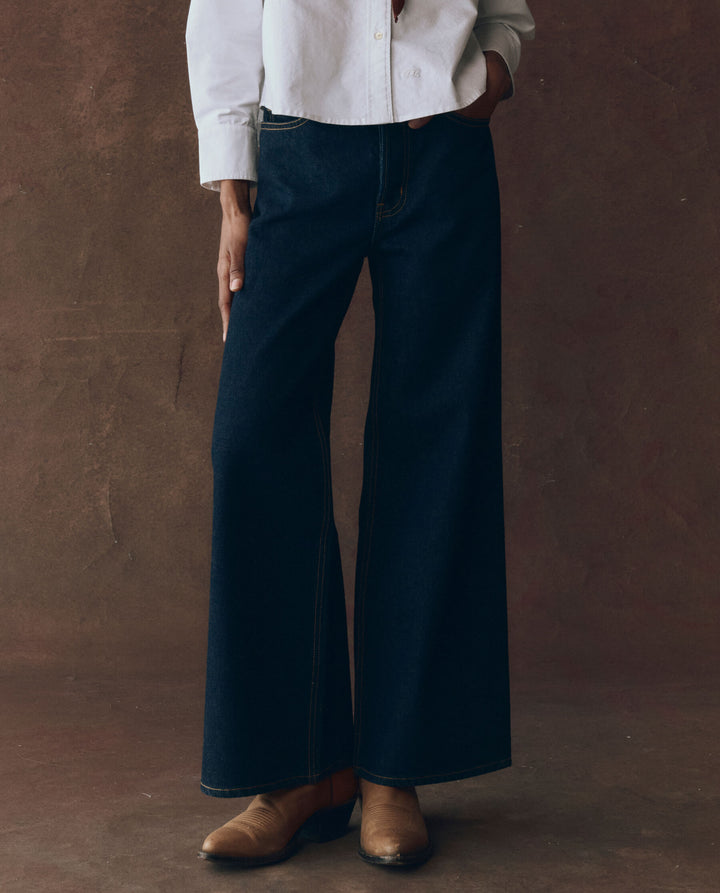 The Great Women's The Slouch Wide Leg Jean Midnight Rinse - abigail fashion