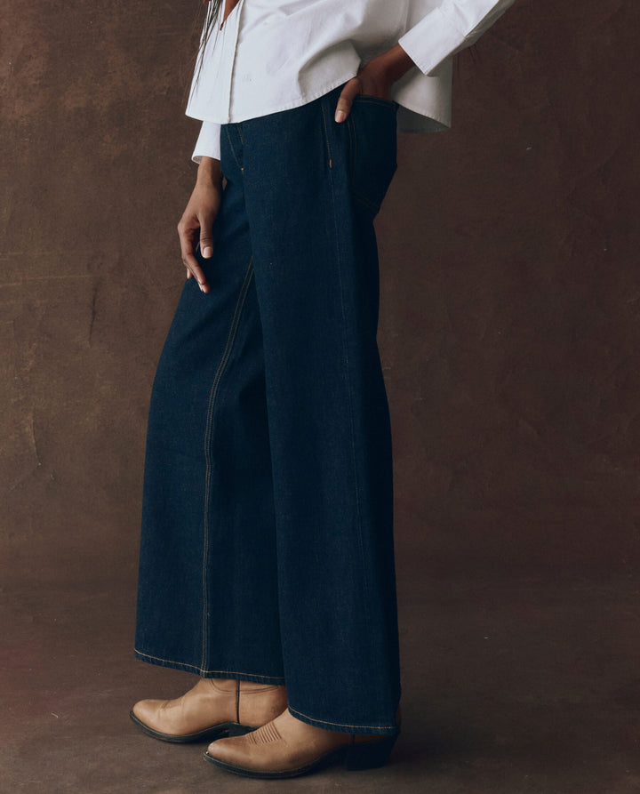 The Great Women's The Slouch Wide Leg Jean Midnight Rinse - abigail fashion