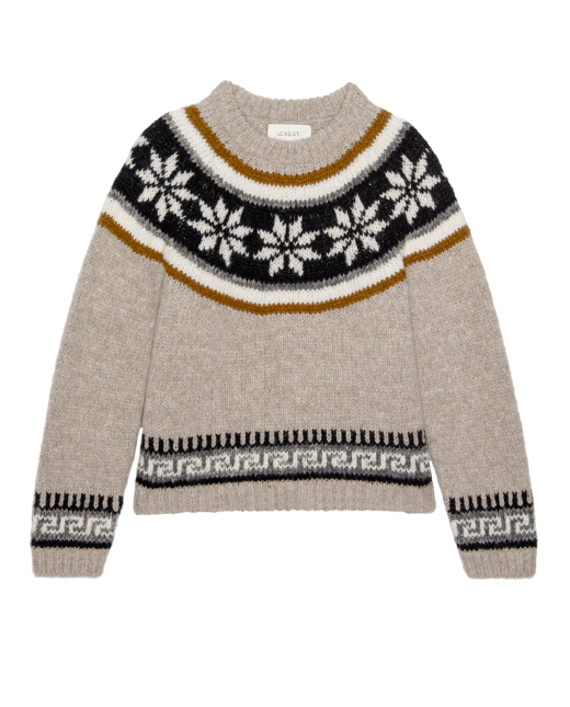 From the brand The Great Women's The Snowflake Fairisle Pullover in Oat - abigail fashion