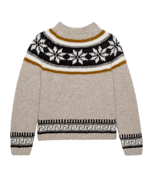 From the brand The Great Women's The Snowflake Fairisle Pullover in Oat - abigail fashion