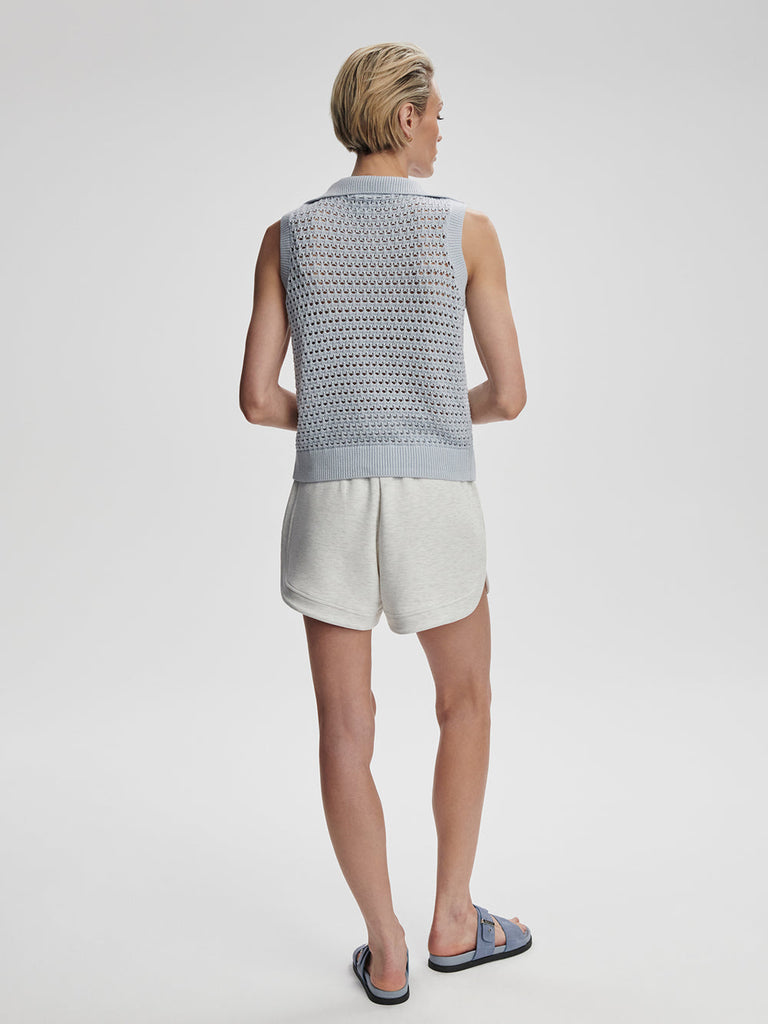 From the brand Varley Women's Bains Half Zip Tank in Plein Blue - abigail fashion