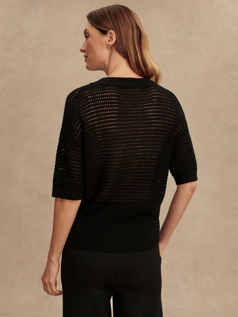 From the brand Varley Women's Callie Knit Top in Black - abigail fashion