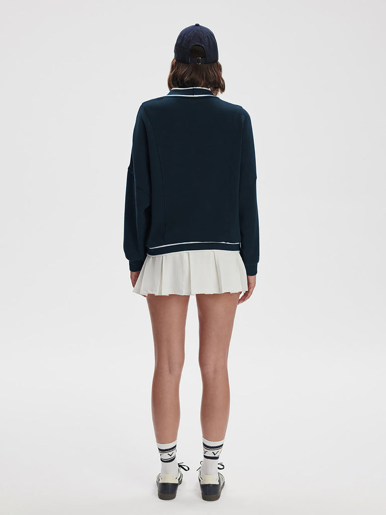 From the brand Varley Women's Decker Off Court Cardigan in Navy - abigail fashion