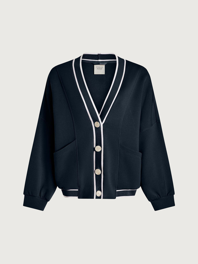 From the brand Varley Women's Decker Off Court Cardigan in Navy - abigail fashion