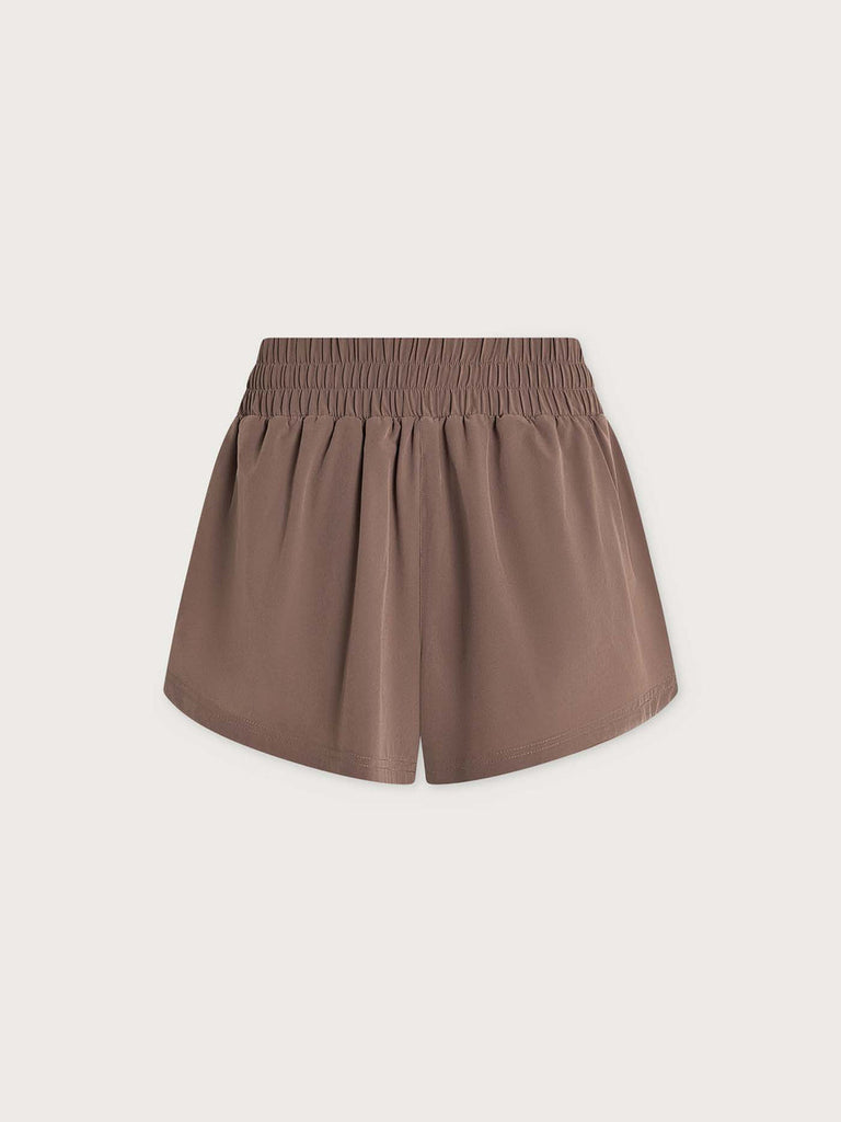 From the brand Varley Women's Kallin Running Short 3 in Deep Taupe - abigail fashion