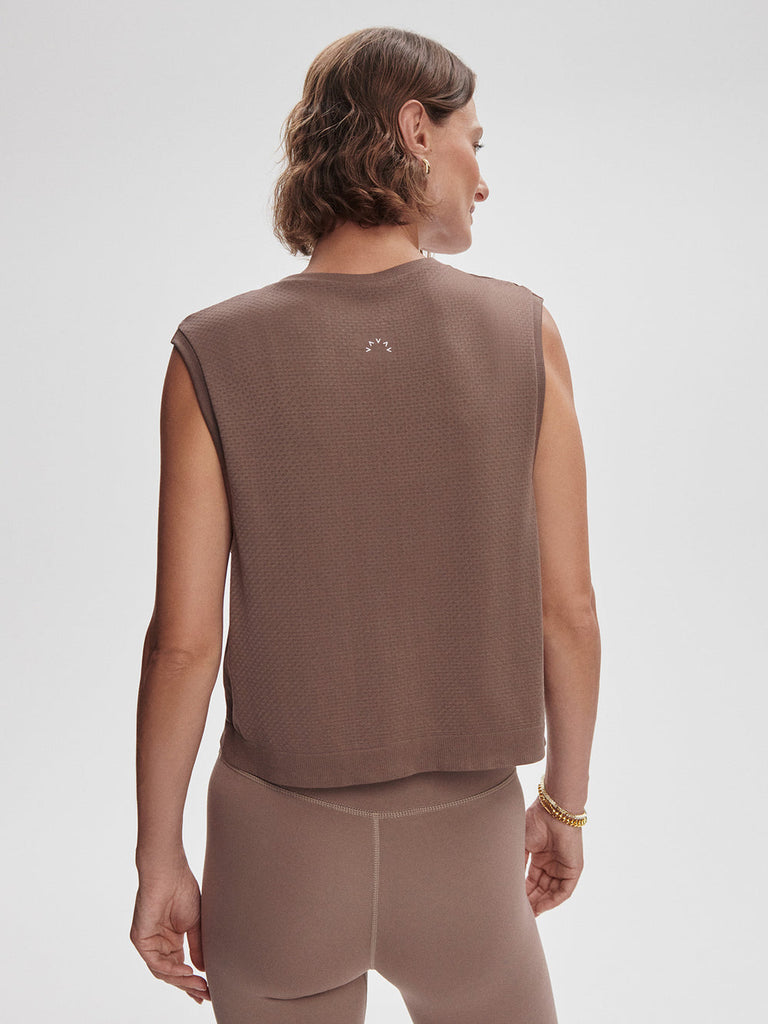 From the brand Varley Women's Page Seamless Crop Tank in Deep Taupe - abigail fashion
