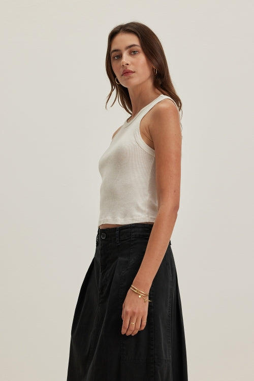 Velvet Harla Cotton Slub Top Bisque abigail fashion