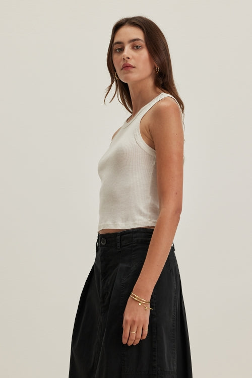 Velvet Harla Cotton Slub Top Bisque abigail fashion