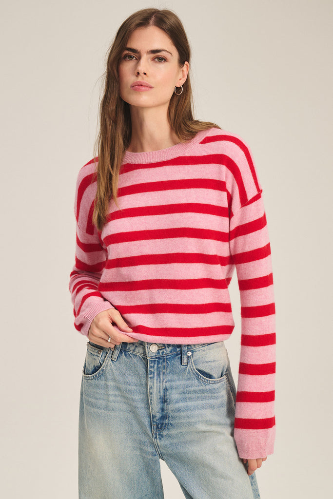 From the brand Velvet Women's Agnese Cashmere Sweater in Candy - abigail fashion
