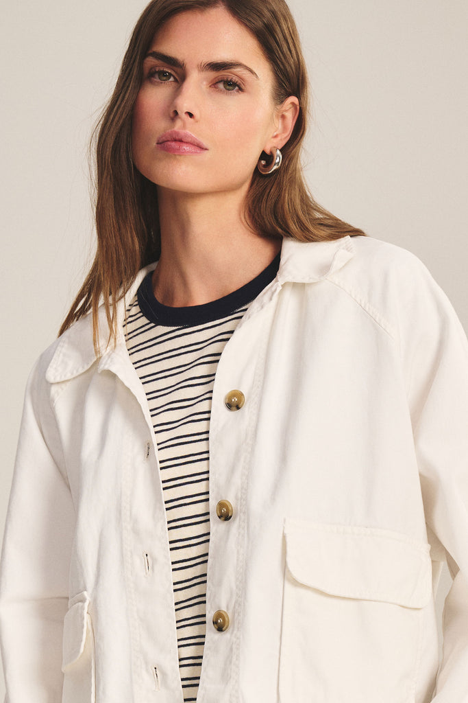 From the brand Velvet Women's Carrington Sanded Twill Jacket in Axe - abigail fashion