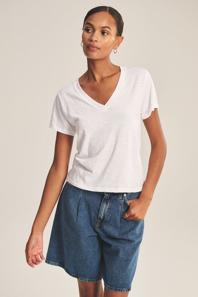 From the brand Velvet Women's Elisha Velvet Originals Top in White - abigail fashion