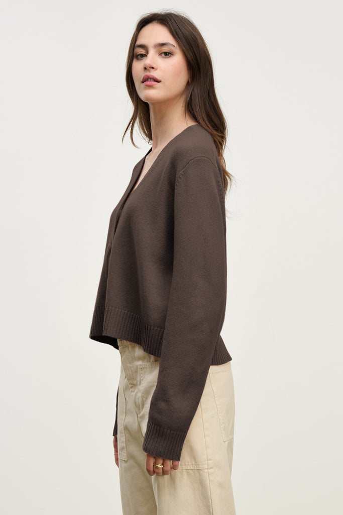 From the brand Velvet Women's Etna Superb Sweater in Espresso - abigail fashion