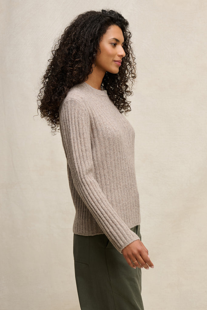 From the brand Velvet Women's Imana Cozy Knits Sweater in Tan - abigail fashion