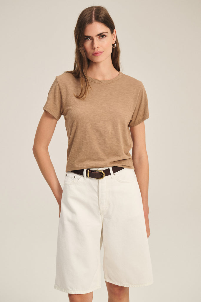 From the brand Velvet Women's Marika Velvet Originals Top in Wood - abigail fashion