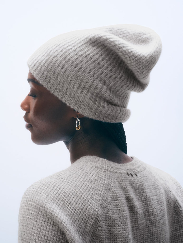 From the brand White & Warren Women's Cashmere Plush Rid Beanie in GHE Grey - abigail fashion