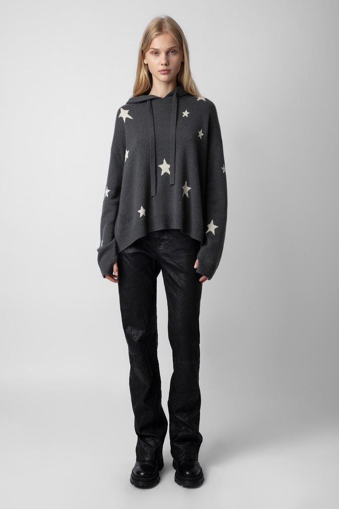 Zadig & Voltaire Mark Cashmere Jumper With Intarsia Jacquard Star Motifs  Ardoise Bach&Co