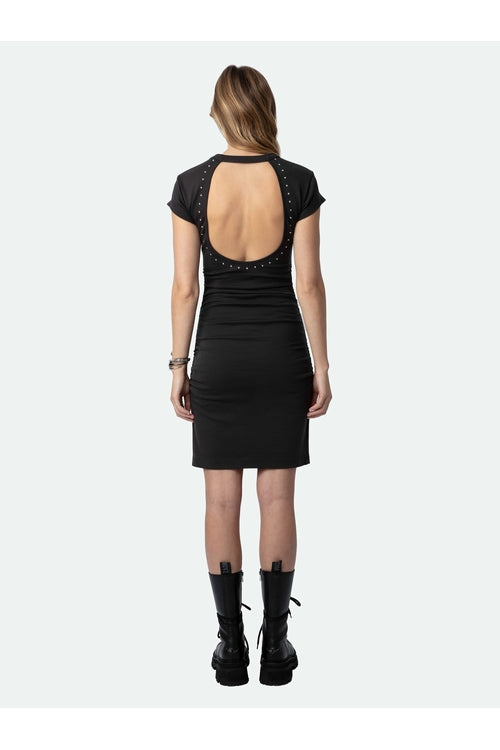 Zadig & Voltaire Aida Hj Studs Dress Carbone abigail fashion