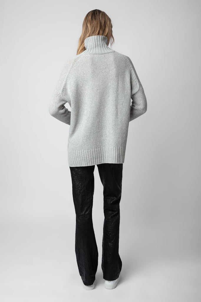 Zadig & Voltaire Alma Sweater With "Mon Amour" slogan Gris Chine Bach&Co
