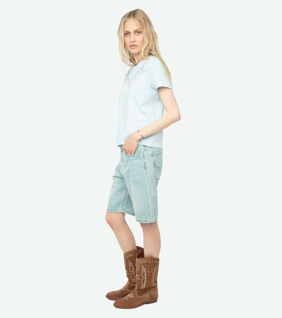 Zadig & Voltaire Alys Hc Fishnet T-Shirt Cloud abigail fashion