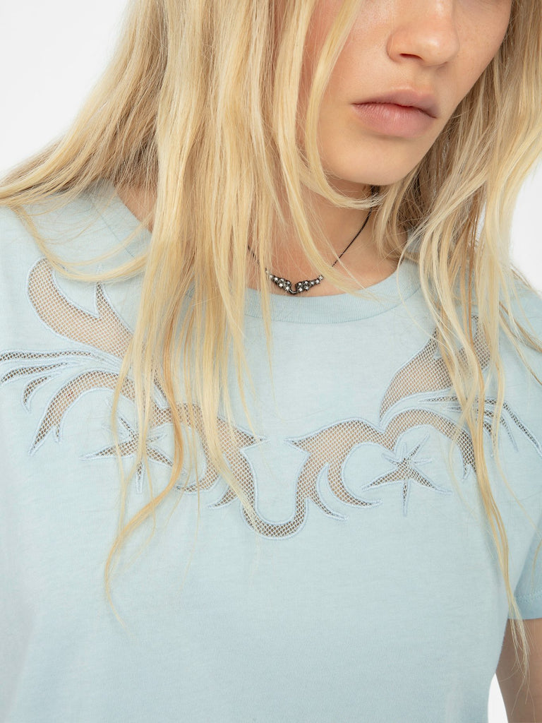 Zadig & Voltaire Alys Hc Fishnet T-Shirt Cloud abigail fashion