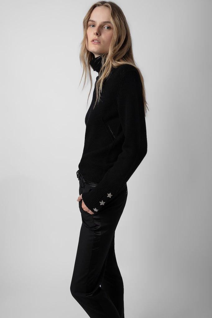 Zadig & Voltaire Boxy Jewelled Sweater Noir abigail_fashion