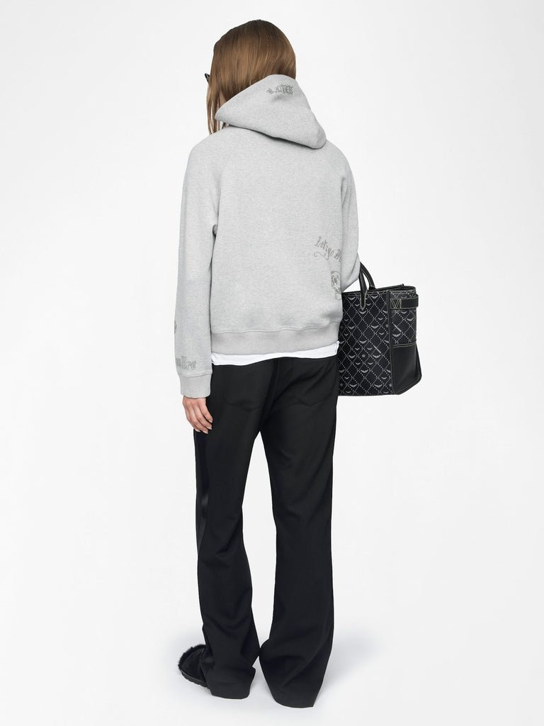 Zadig & Voltaire Women's Georgy Sweatshirt With Mo MultiCusto Strass Gris Chine - abigail fashion
