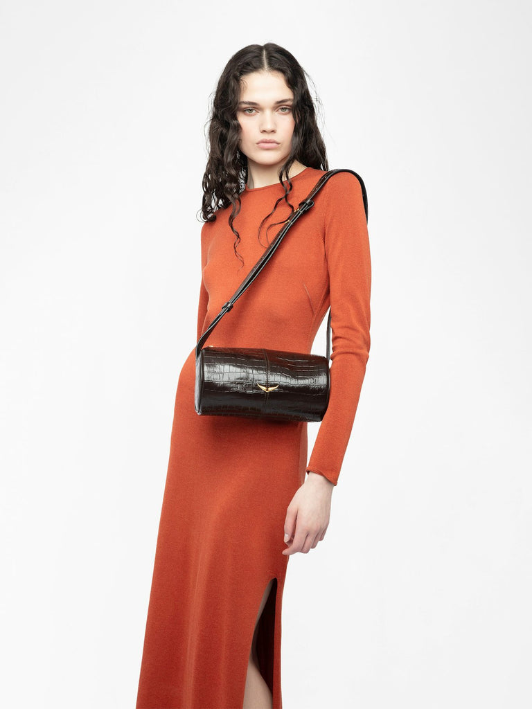 Zadig & Voltaire Women's Le Doudou Embossed Croco Bag Wood - abigail fashion