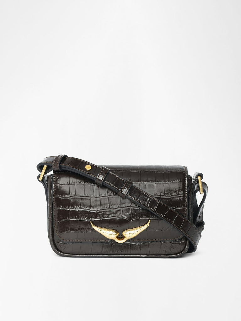 Zadig & Voltaire Women's Le Zazi Embossed Croco Bag Wood - abigail fashion