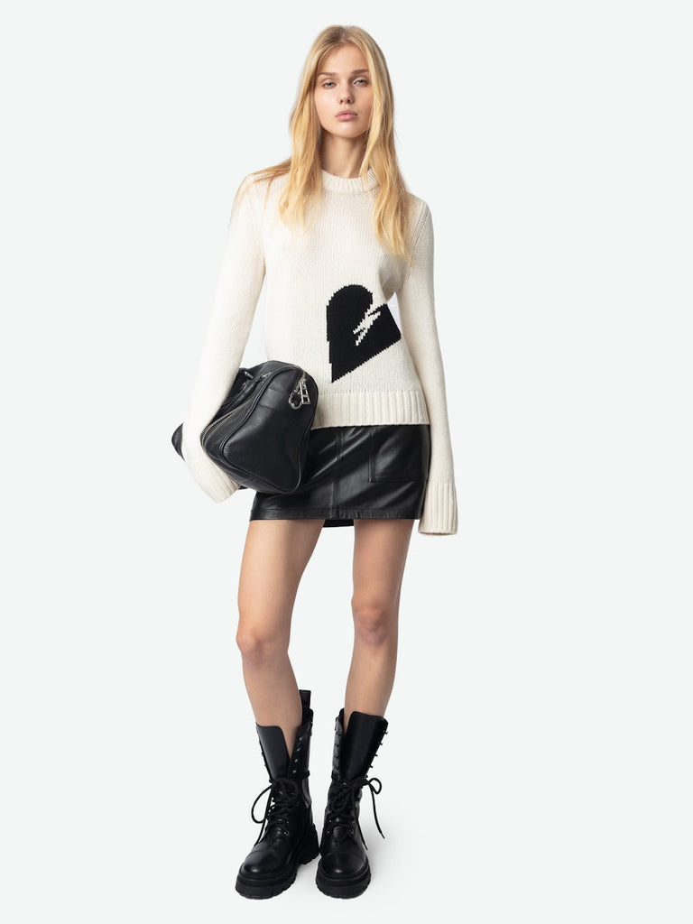Zadig & Voltaire Malty Jumper "We Heart" Ecru abigail fashion