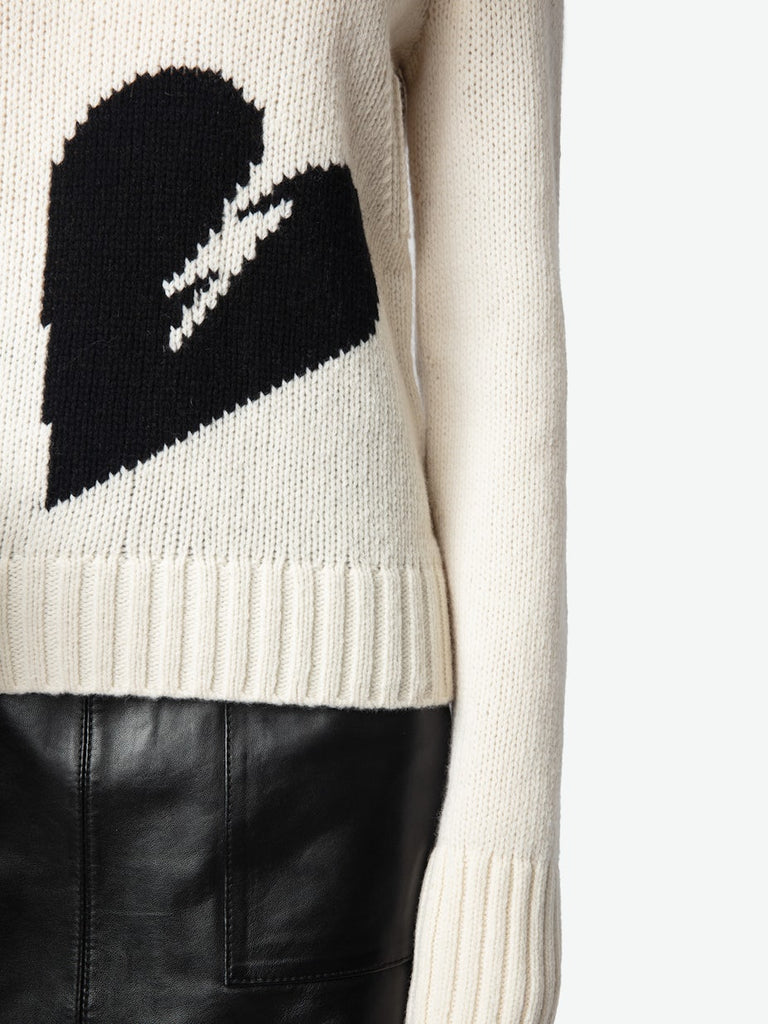 Zadig & Voltaire Malty Jumper "We Heart" Ecru abigail fashion