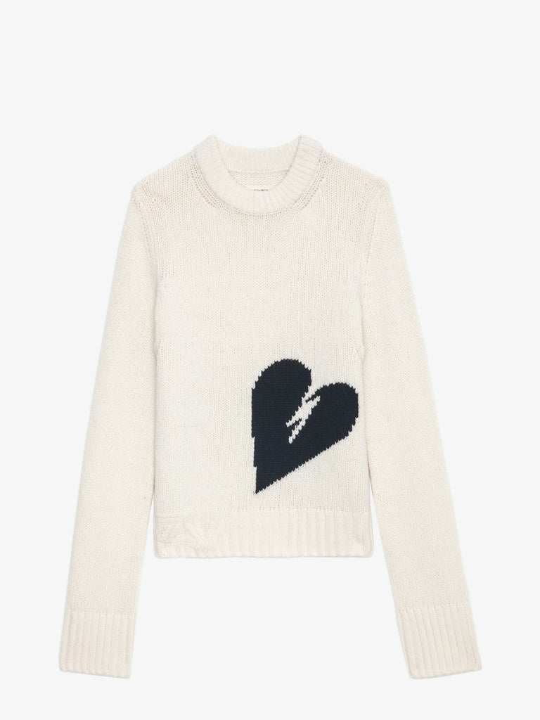 Zadig & Voltaire Malty Jumper "We Heart" Ecru abigail fashion