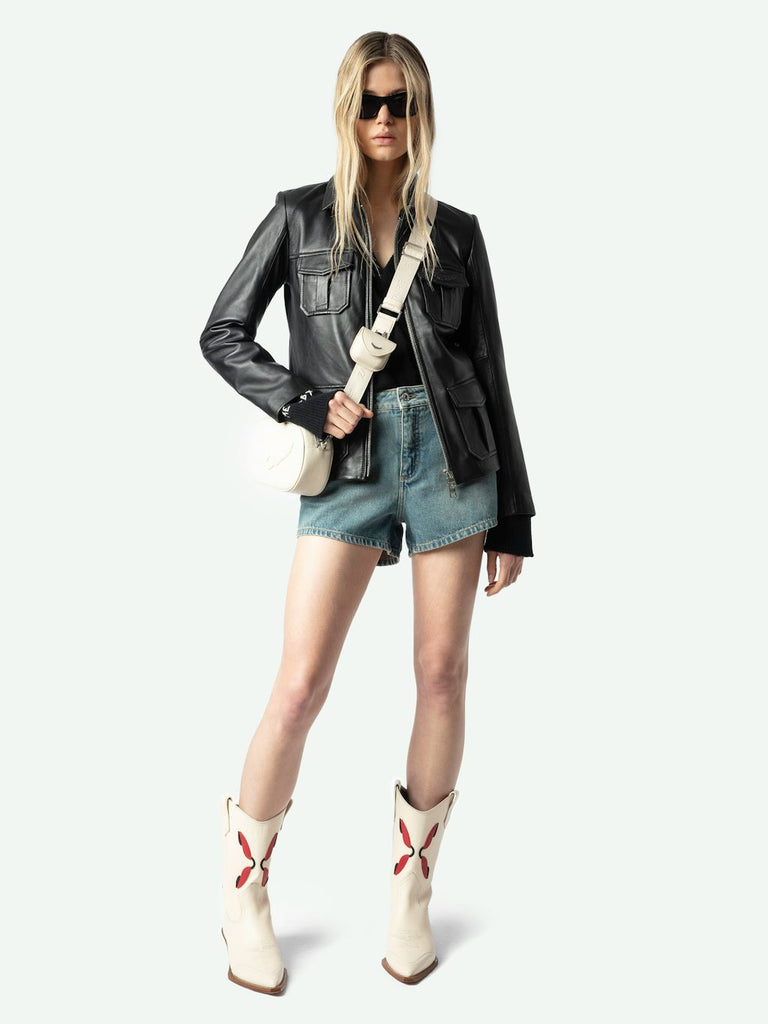 Zadig & Voltaire Rock With You Grained Leather Handbag Flash Flash abigail fashion