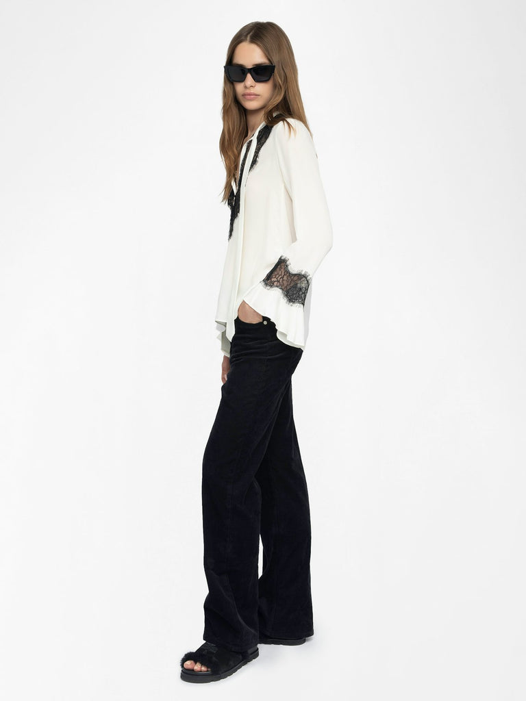 Zadig & Voltaire Women's Tuan Lace Shirt Flake - abigail fashion