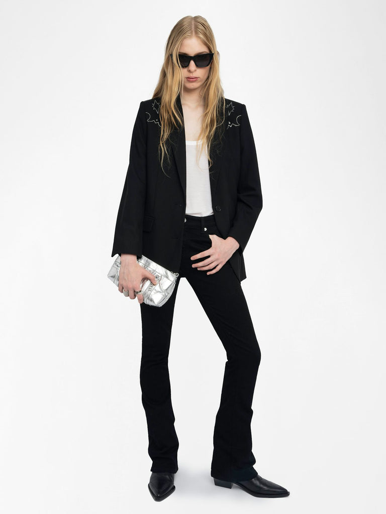 Zadig & Voltaire Women's Viva Blazer With Strass Western Black - abigail fashion