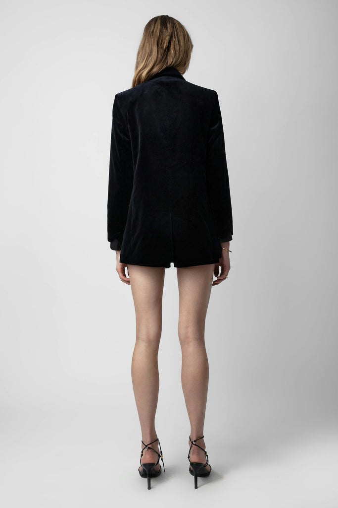 Zadig & Voltaire Viva Velvet Blazer Encre abigail_fashion