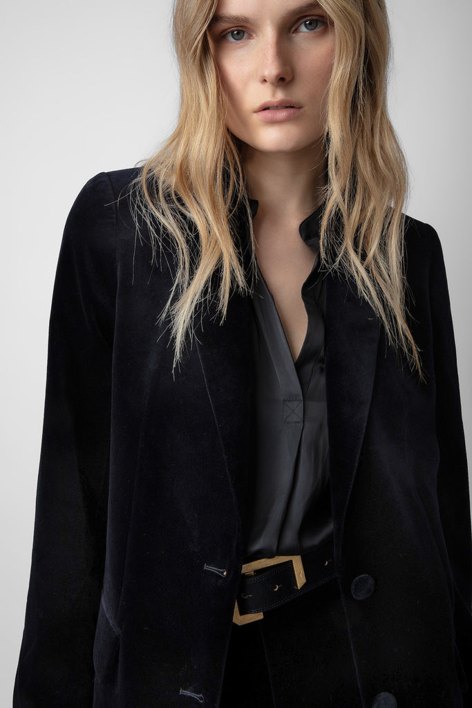 Zadig & Voltaire Viva Velvet Blazer Encre abigail_fashion