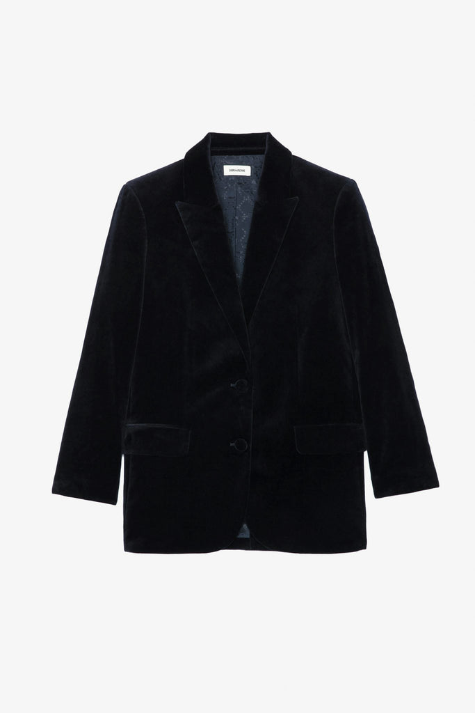 Zadig & Voltaire Viva Velvet Blazer Encre abigail_fashion