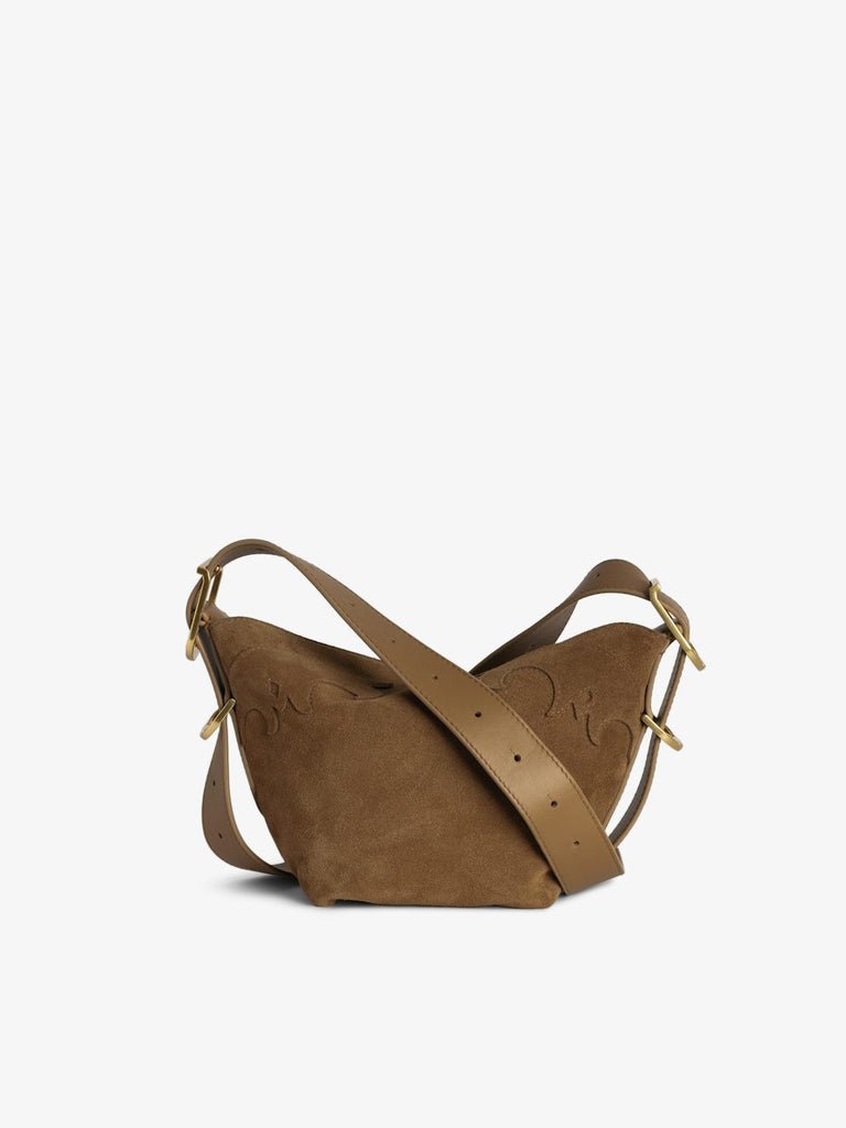 From the brand Zadig & Voltaire Women's Baby Jane Suede Bag in Cognac - abigail fashion