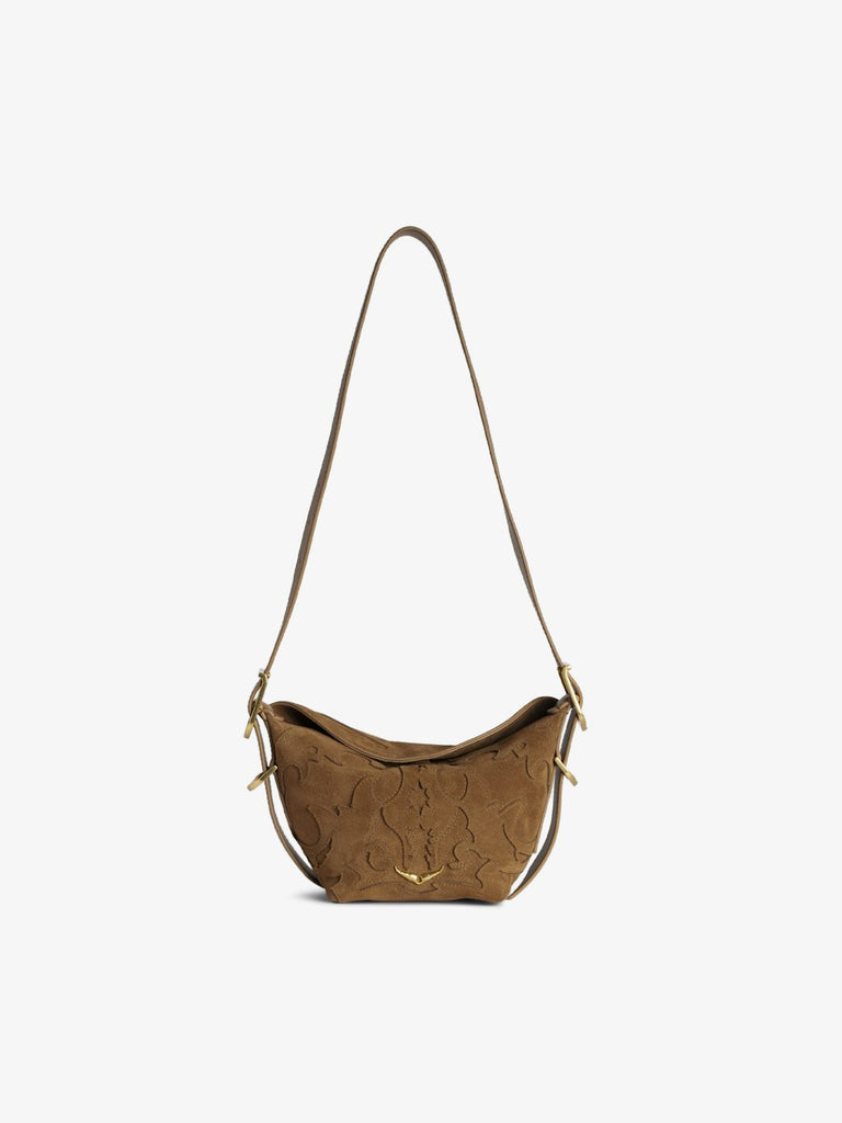 From the brand Zadig & Voltaire Women's Baby Jane Suede Bag in Cognac - abigail fashion