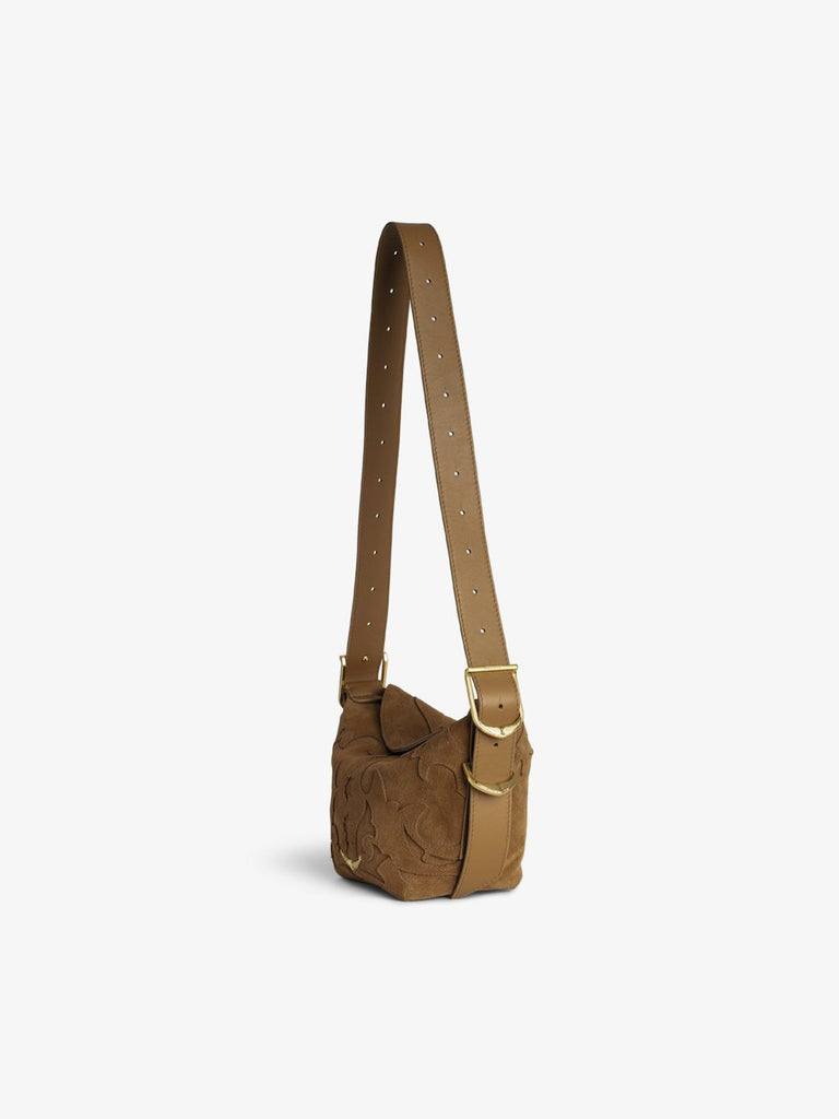 From the brand Zadig & Voltaire Women's Baby Jane Suede Bag in Cognac - abigail fashion
