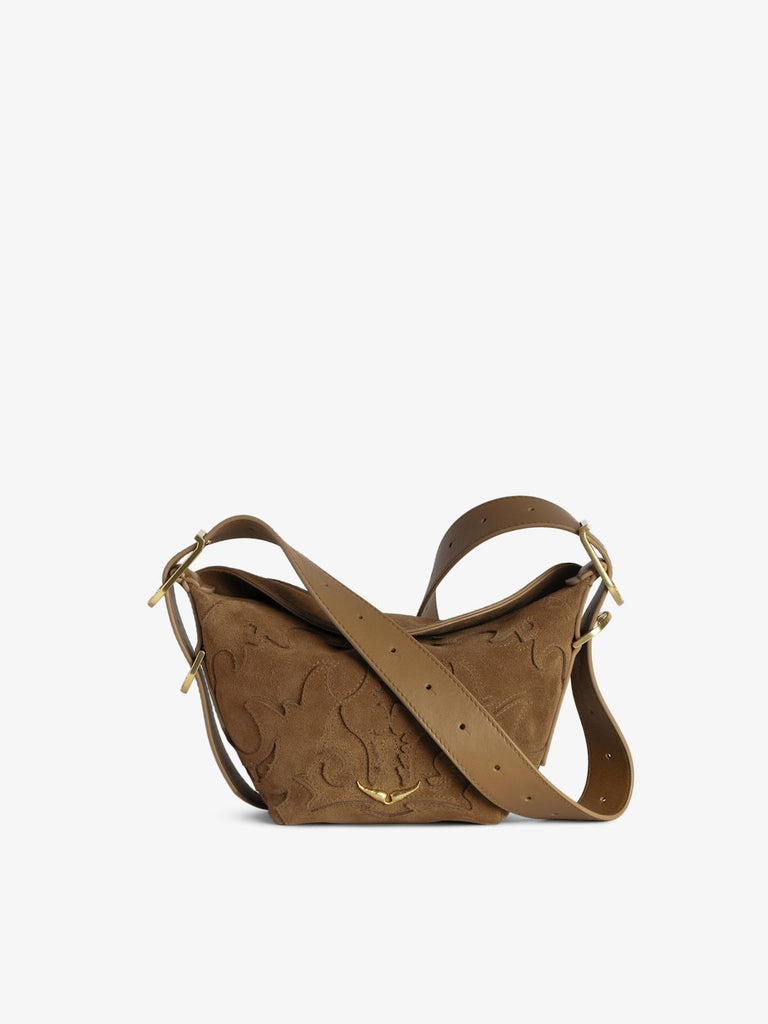 From the brand Zadig & Voltaire Women's Baby Jane Suede Bag in Cognac - abigail fashion