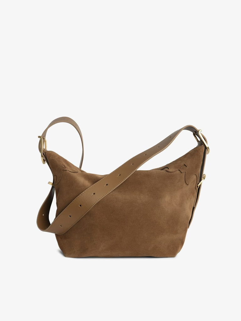 From the brand Zadig & Voltaire Women's Jane Suede Bag in Cognac - abigail fashion