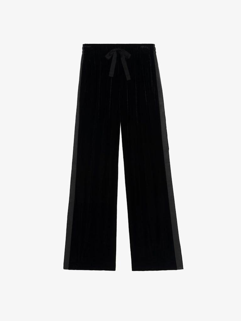 From the brand Zadig & Voltaire Women's Poma Velvet Pants in Black - abigail fashion