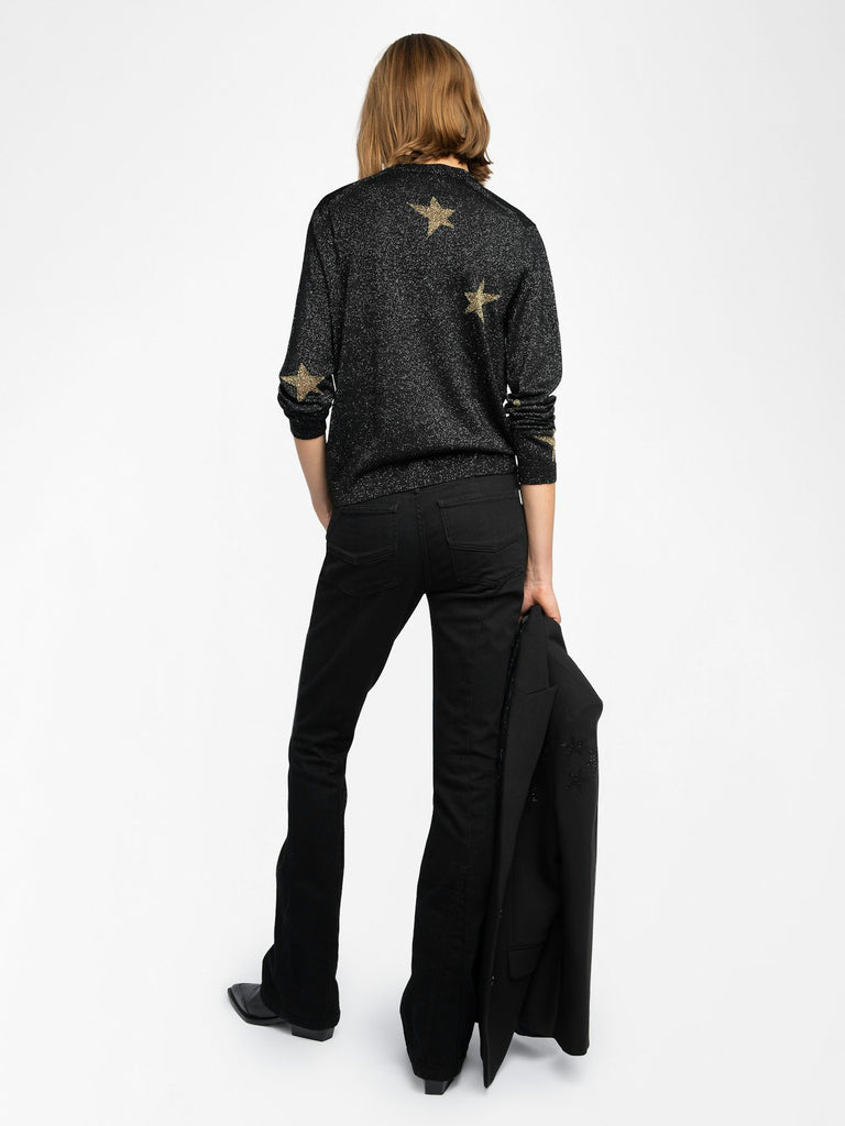From the brand Zadig & Voltaire Women's Rivy We Stars Jumper in Black - abigail fashion