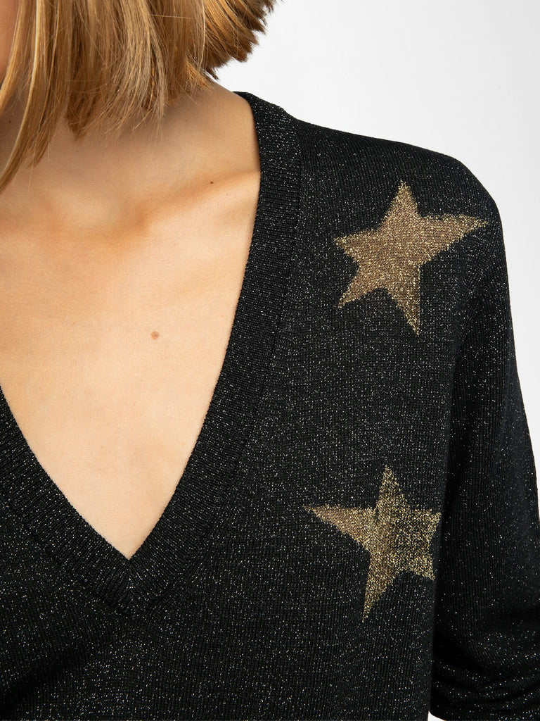 From the brand Zadig & Voltaire Women's Rivy We Stars Jumper in Black - abigail fashion